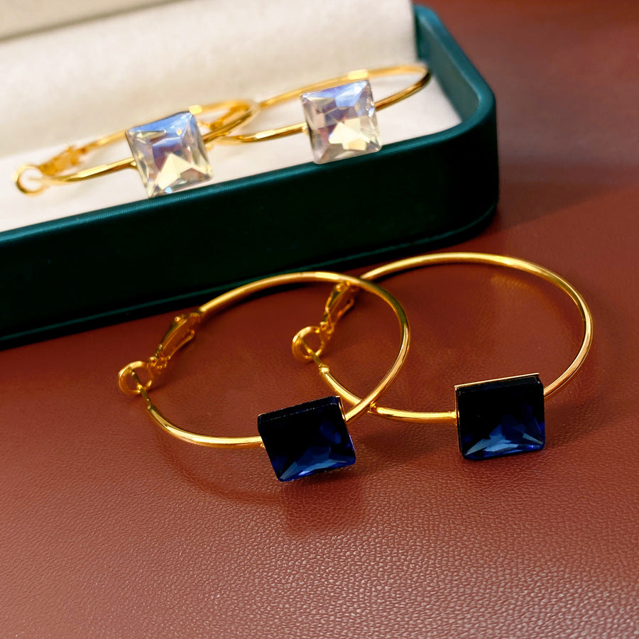 Round Stud Earrings For Women In Copper With 24K Real Gold Plated Finish, Available In Golden