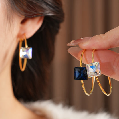 Round Stud Earrings For Women In Copper With 24K Real Gold Plated Finish, Available In Golden