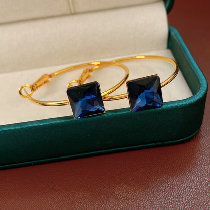 Round Stud Earrings For Women In Copper With 24K Real Gold Plated Finish, Available In Golden