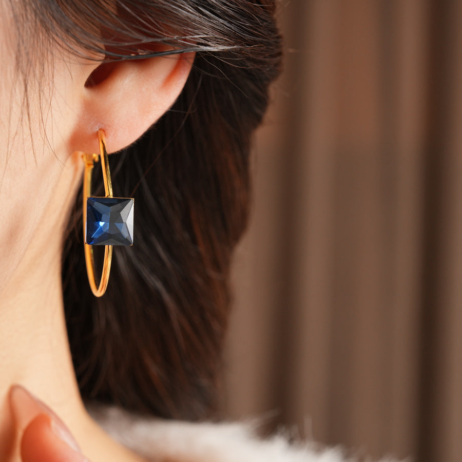 Round Stud Earrings For Women In Copper With 24K Real Gold Plated Finish, Available In Golden