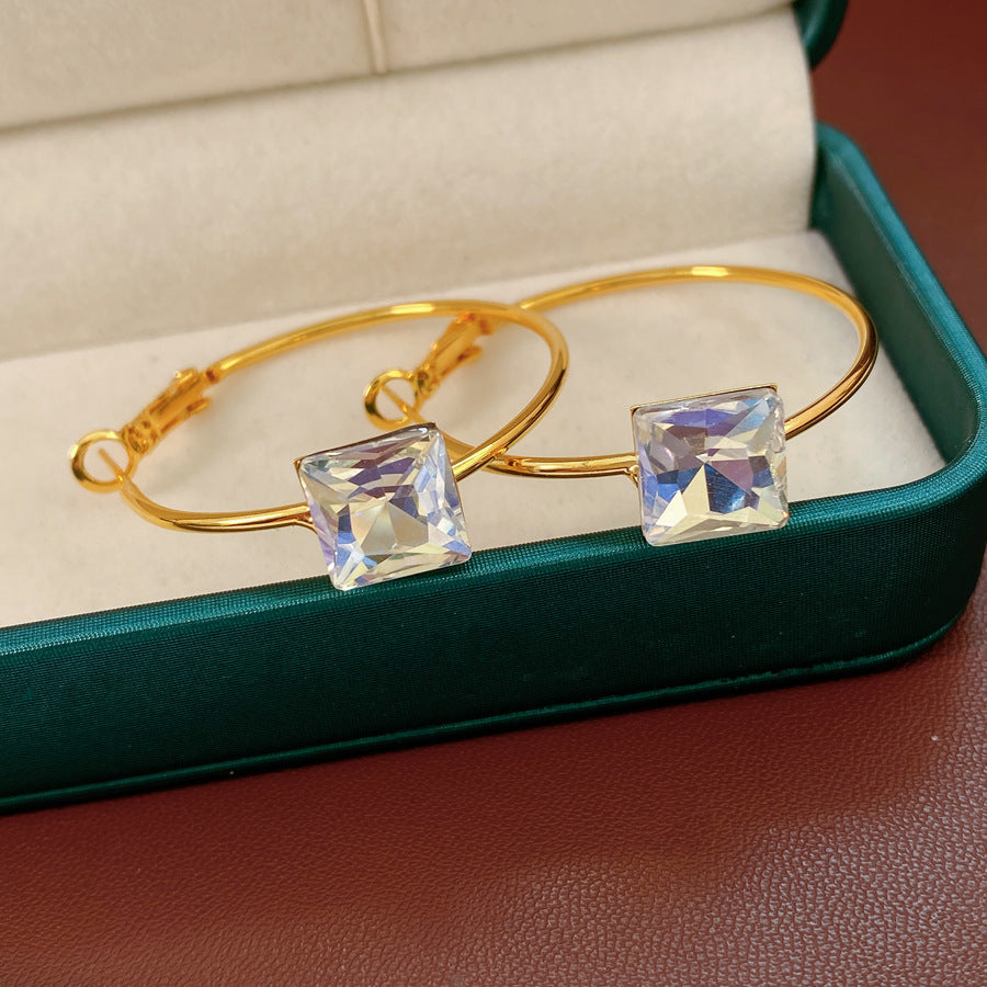 Round Stud Earrings For Women In Copper With 24K Real Gold Plated Finish, Available In Golden