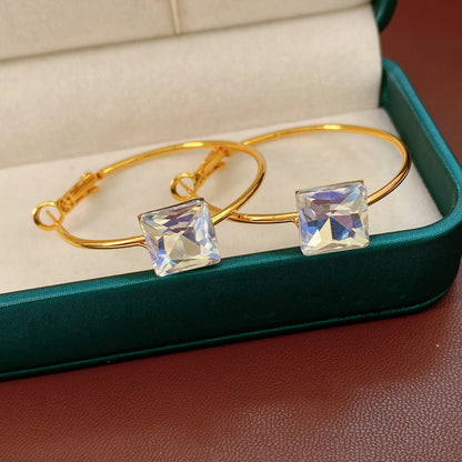 Round Stud Earrings For Women In Copper With 24K Real Gold Plated Finish, Available In Golden
