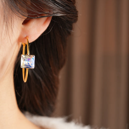Round Stud Earrings For Women In Copper With 24K Real Gold Plated Finish, Available In Golden