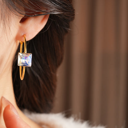 Round Stud Earrings For Women In Copper With 24K Real Gold Plated Finish, Available In Golden