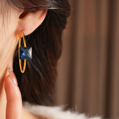 Round Stud Earrings For Women In Copper With 24K Real Gold Plated Finish, Available In Golden