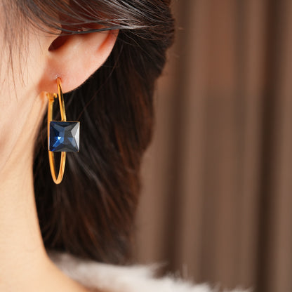 Round Stud Earrings For Women In Copper With 24K Real Gold Plated Finish, Available In Golden