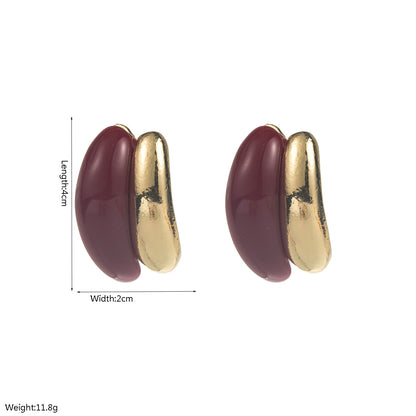 Water Droplets Earrings For Women In Black Alloy Featuring Elegant Design
