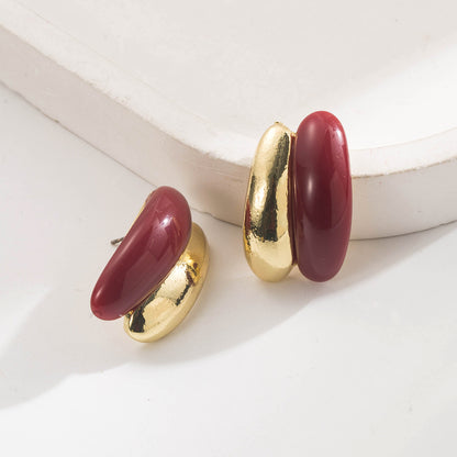 Water Droplets Earrings For Women In Black Alloy Featuring Elegant Design