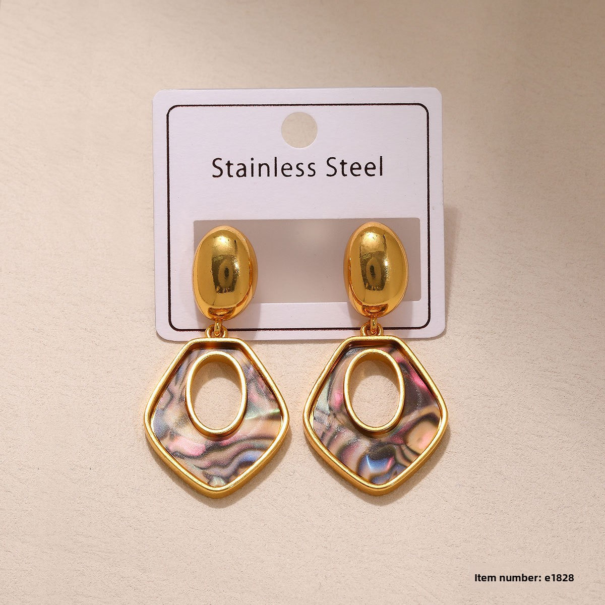 Geometric Drop Earrings For Women In Steel Color, Made Of Durable 304 Stainless Steel