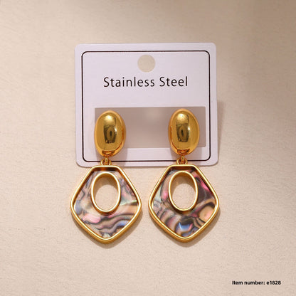Geometric Drop Earrings For Women In Steel Color, Made Of Durable 304 Stainless Steel