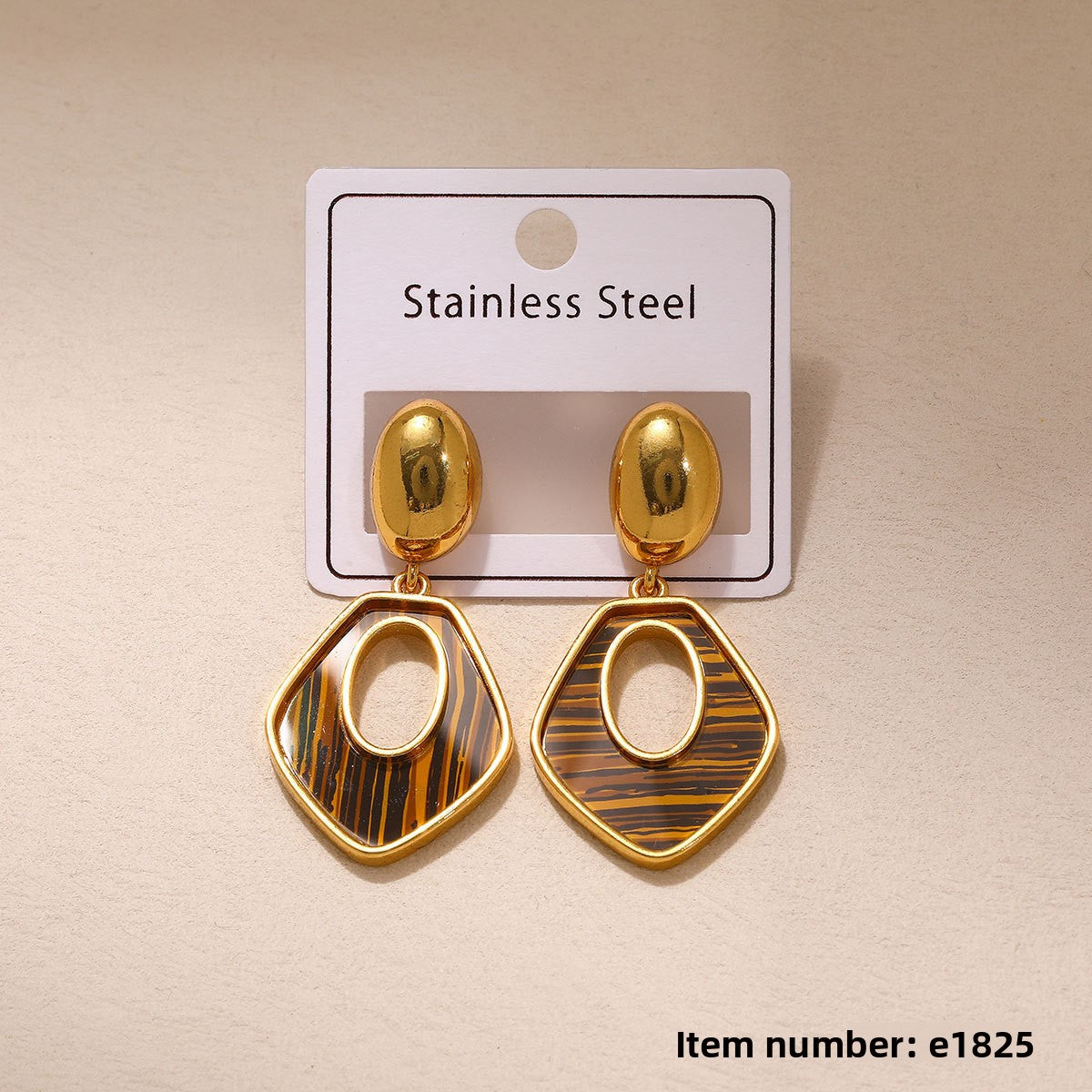 Geometric Drop Earrings For Women In Steel Color, Made Of Durable 304 Stainless Steel