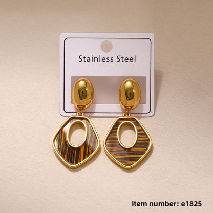 Geometric Drop Earrings For Women In Steel Color, Made Of Durable 304 Stainless Steel