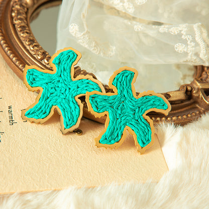 Starfish Stud Earrings For Women In 304 Stainless Steel With Hypoallergenic PVD Coated 18K Real Gold Plating