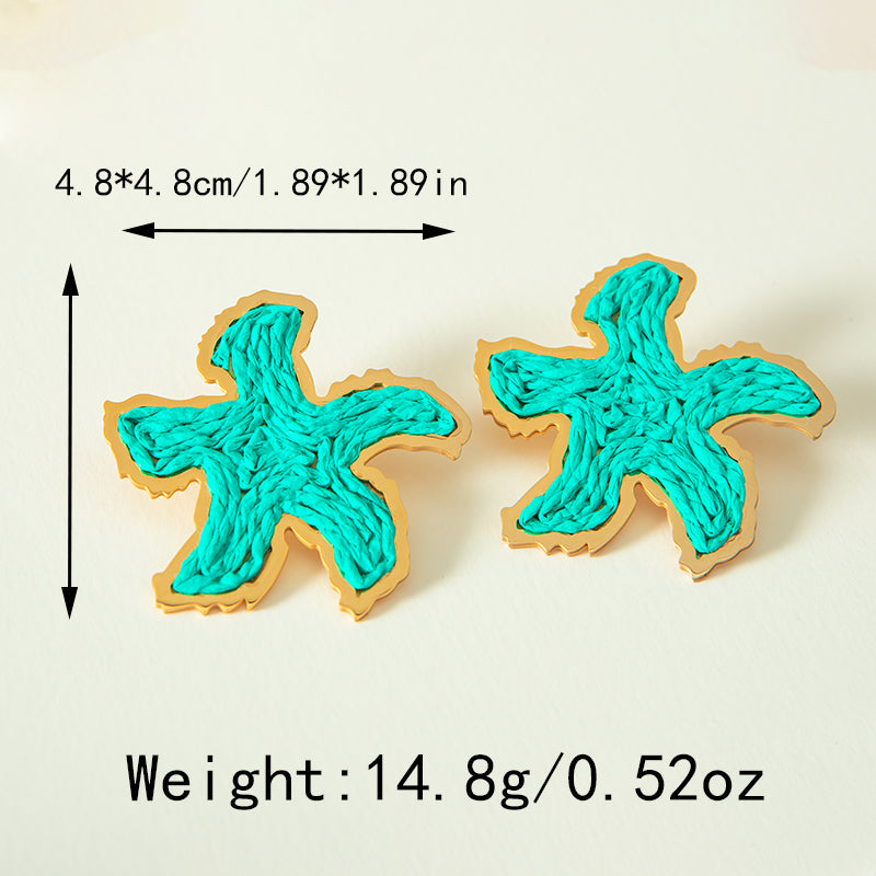 Starfish Stud Earrings For Women In 304 Stainless Steel With Hypoallergenic PVD Coated 18K Real Gold Plating