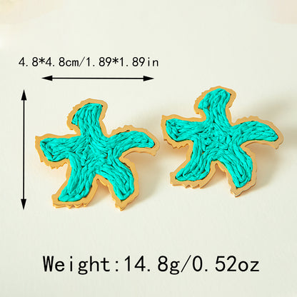 Starfish Stud Earrings For Women In 304 Stainless Steel With Hypoallergenic PVD Coated 18K Real Gold Plating