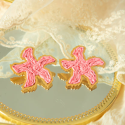 Starfish Stud Earrings For Women In 304 Stainless Steel With Hypoallergenic PVD Coated 18K Real Gold Plating