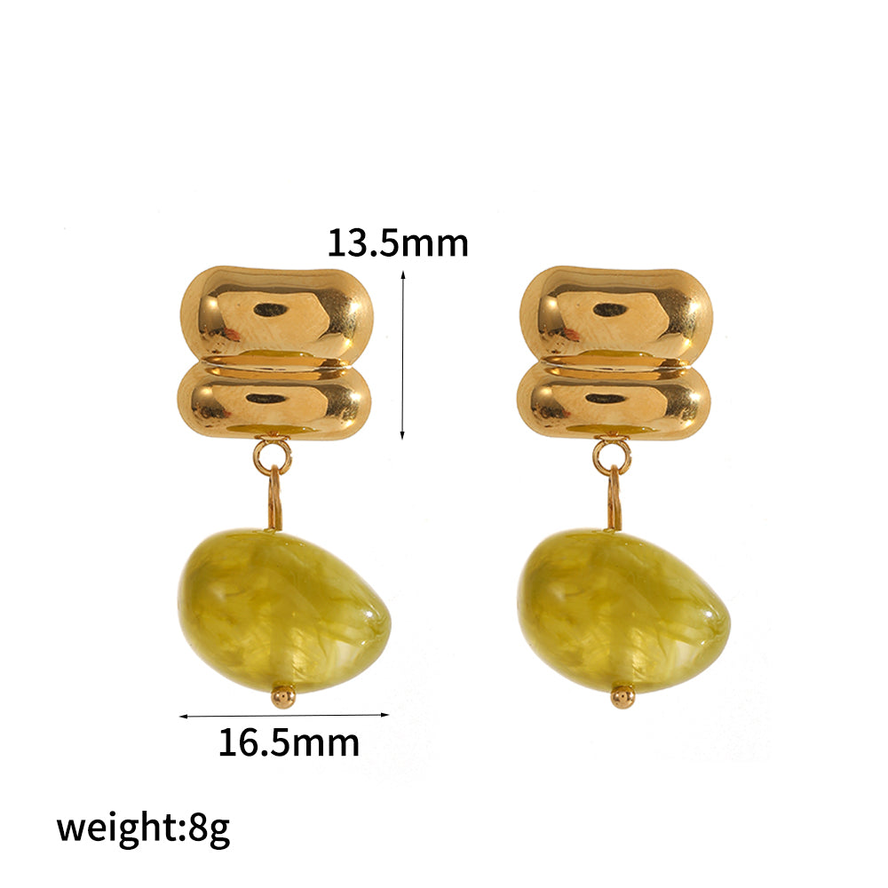 Geometric Stud Earrings For Women In 304 Stainless Steel Featuring Hypoallergenic PVD Coated 18K Real Gold Plating