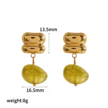 Geometric Stud Earrings For Women In 304 Stainless Steel Featuring Hypoallergenic PVD Coated 18K Real Gold Plating