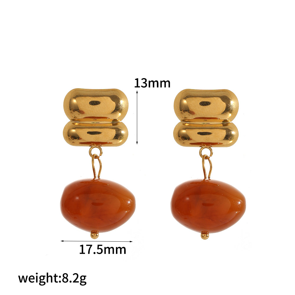 Geometric Stud Earrings For Women In 304 Stainless Steel Featuring Hypoallergenic PVD Coated 18K Real Gold Plating