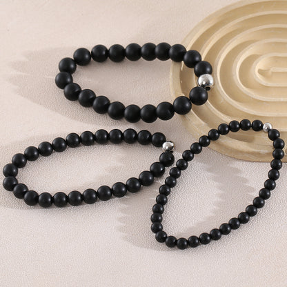 Geometric Natural Stone Beaded Chain Bracelet Featuring Beading Craftsmanship For Men's Style