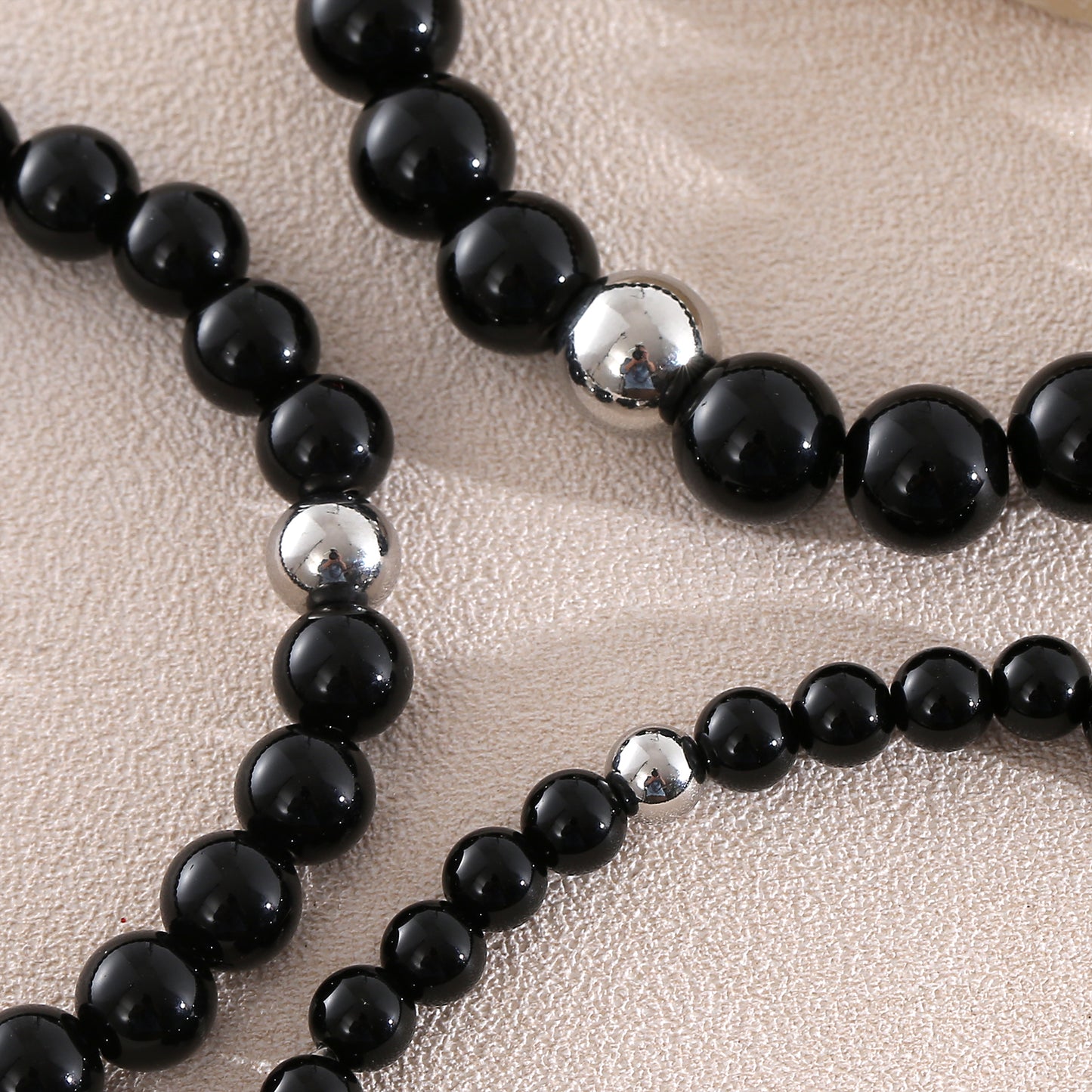 Geometric Natural Stone Bracelets For Men With Beaded Chain Featuring Beading Craftsmanship