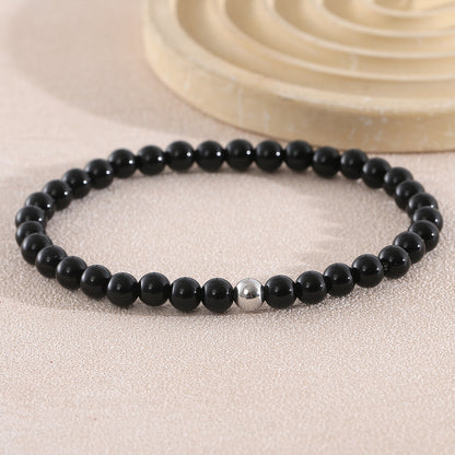 Geometric Natural Stone Bracelets For Men With Beaded Chain Featuring Beading Craftsmanship