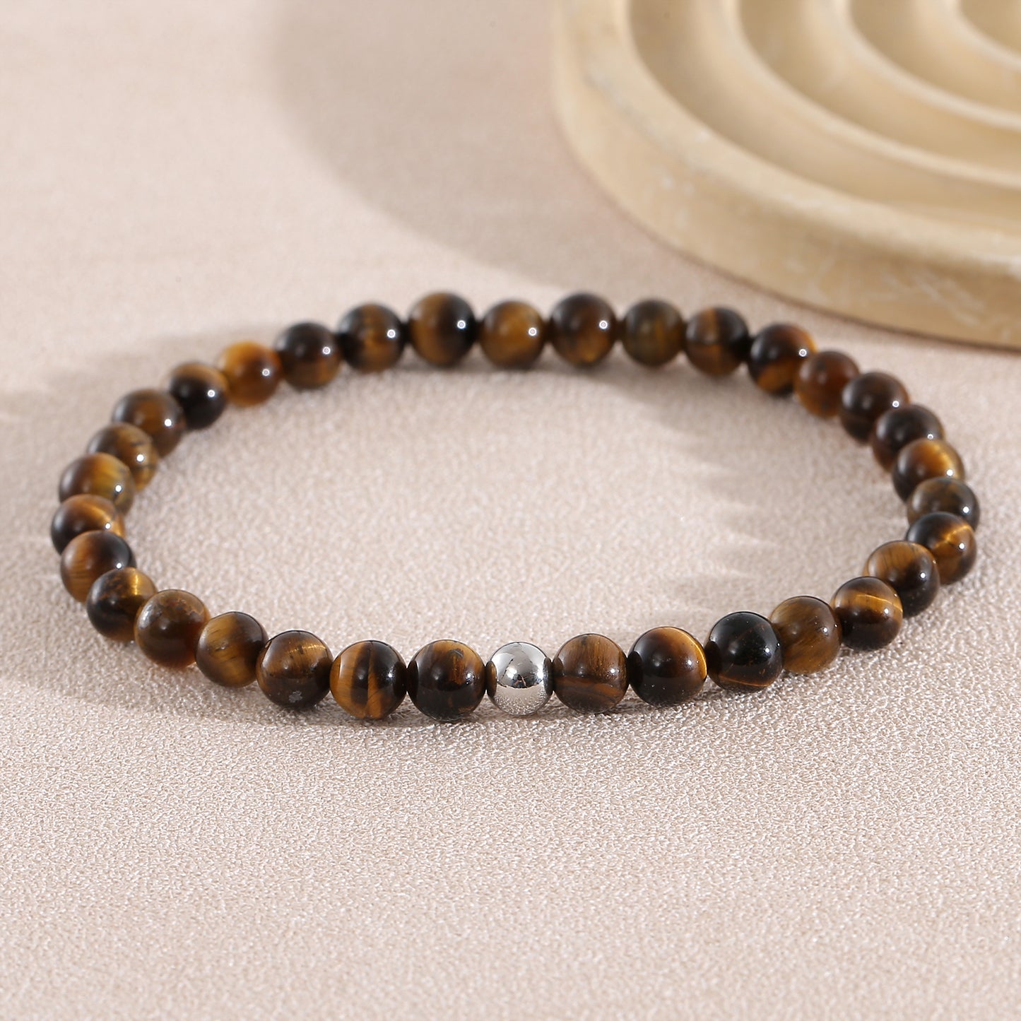 Geometric Natural Stone Bracelets For Men With Beaded Chain Featuring Beading Craftsmanship