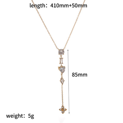 Round Necklace For Women In 304 Stainless Steel With 18K Real Gold Plated Finish Featuring Artificial Rhinestones And Cable Chain