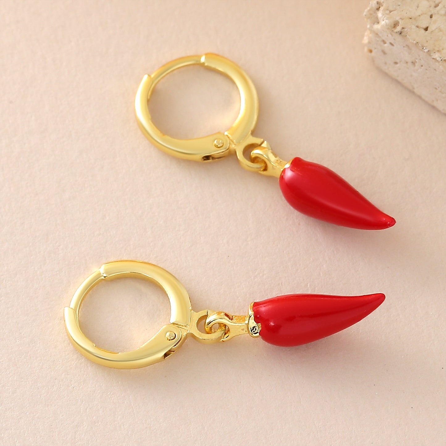 Three-dimensional Fruit Earrings For Women In Copper With 18K Real Gold Plated Electroplating