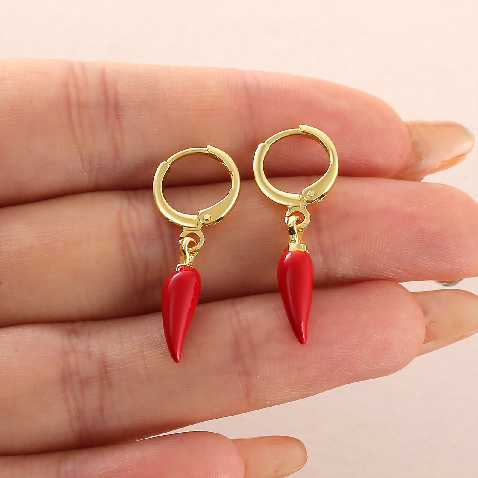 Three-dimensional Fruit Earrings For Women In Copper With 18K Real Gold Plated Electroplating