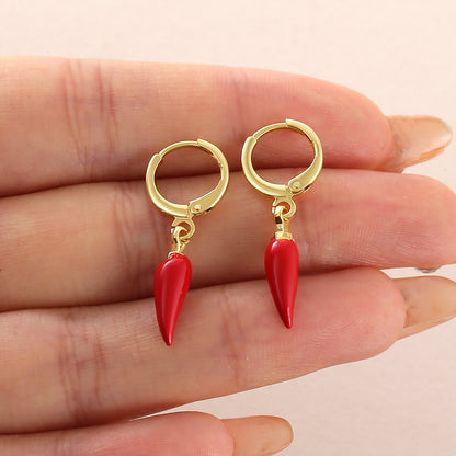 Three-dimensional Fruit Earrings For Women In Copper With 18K Real Gold Plated Electroplating