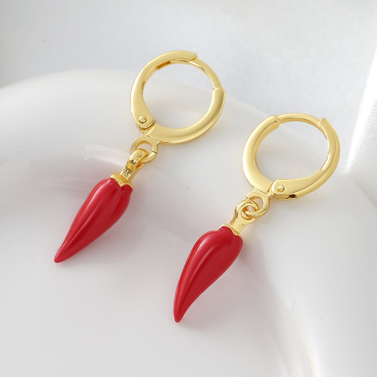 Three-dimensional Fruit Earrings For Women In Copper With 18K Real Gold Plated Electroplating