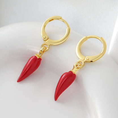 Three-dimensional Fruit Earrings For Women In Copper With 18K Real Gold Plated Electroplating