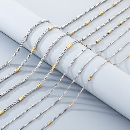 Geometric 304 Stainless Steel Chain With 18K Real Gold Plated PVD Coated Electroplated Finish And 0.03µm Thickness, 1 Piece