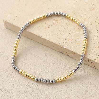 Geometric Jewelry Set For Unisex Featuring 18K Real Gold Plated 304 Stainless Steel With Beaded Chain And Beading Craft