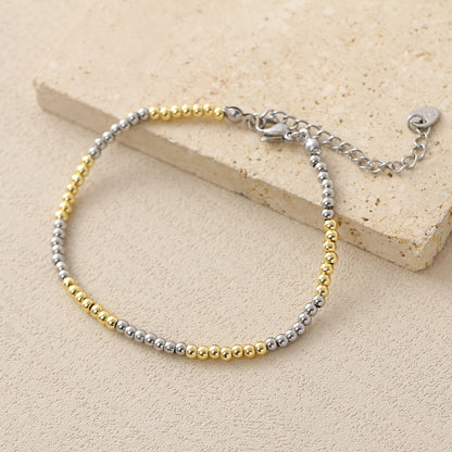 Geometric Jewelry Set For Unisex Featuring 18K Real Gold Plated 304 Stainless Steel With Beaded Chain And Beading Craft