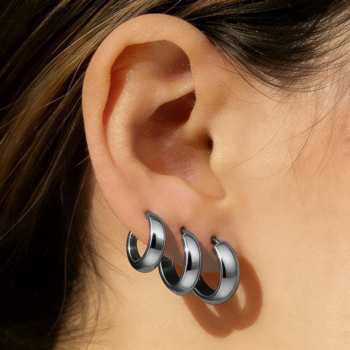 Geometric Earrings For Women Featuring Electroplated 304 Stainless Steel With 18K Real Gold Plated And PVD Coated Finish