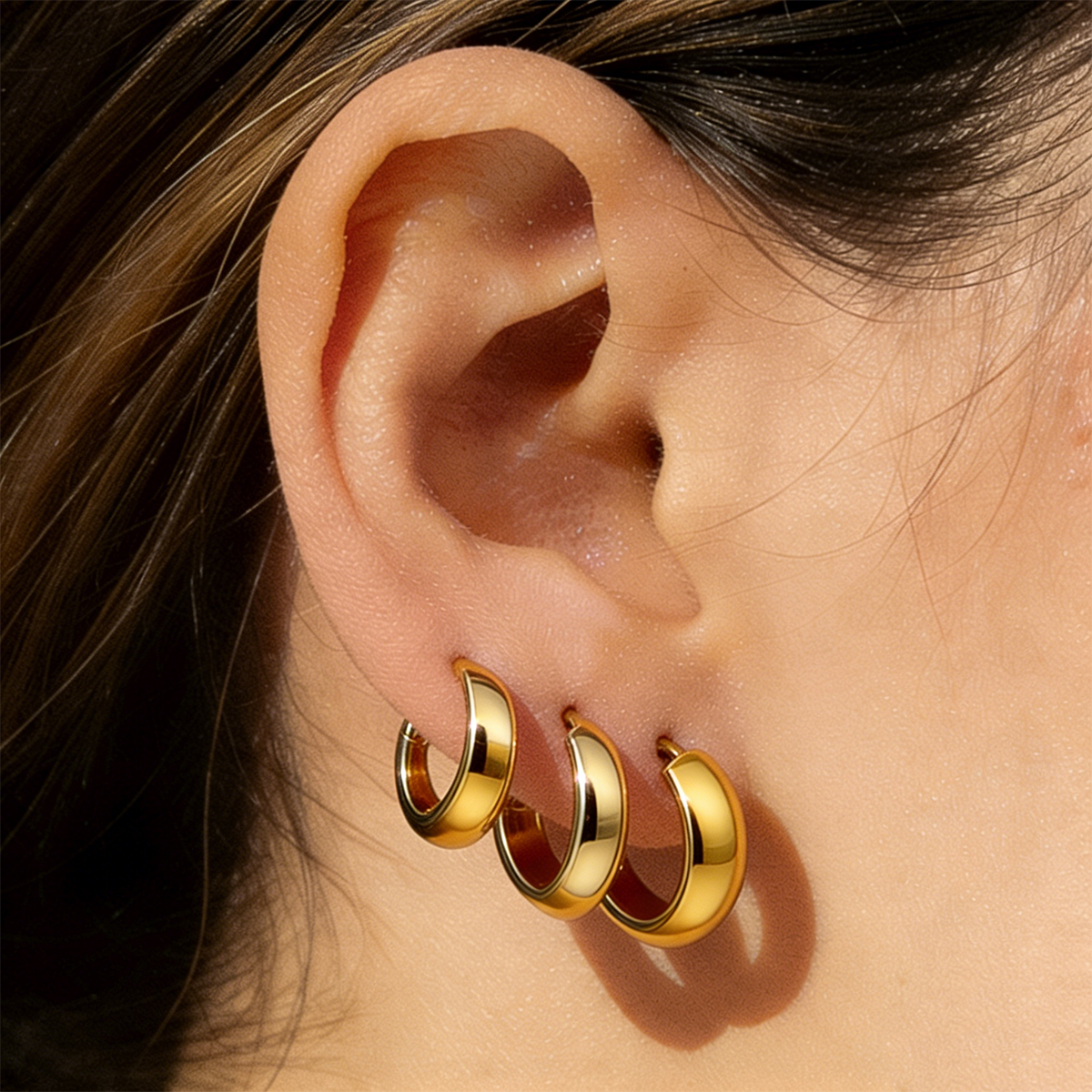 Geometric Earrings For Women Featuring Electroplated 304 Stainless Steel With 18K Real Gold Plated And PVD Coated Finish