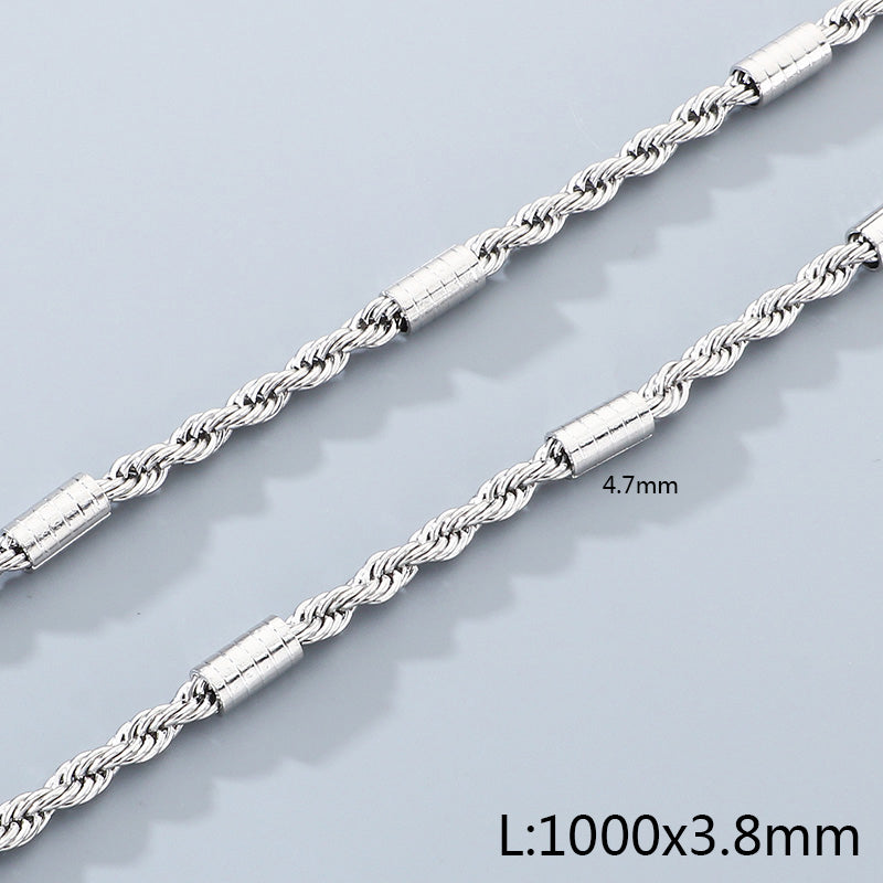 Geometric 304 Stainless Steel Chain With 18K Real Gold Plated PVD Coated Electroplated Finish And 0.03µm Thickness, 1 Piece