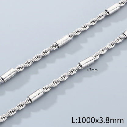 Geometric 304 Stainless Steel Chain With 18K Real Gold Plated PVD Coated Electroplated Finish And 0.03µm Thickness, 1 Piece
