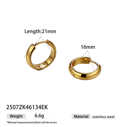 Geometric Earrings For Women Featuring Electroplated 304 Stainless Steel With 18K Real Gold Plated And PVD Coated Finish