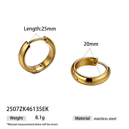 Geometric Earrings For Women Featuring Electroplated 304 Stainless Steel With 18K Real Gold Plated And PVD Coated Finish