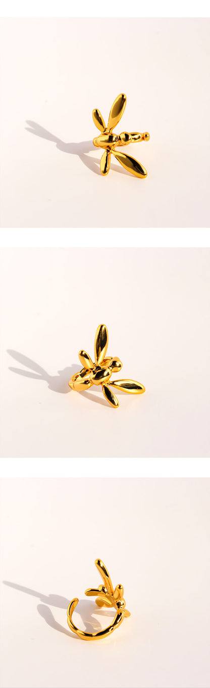 Classic Golden Brass Geometric Earrings For Women With Three-dimensional Design, Perfect For Casual Wear