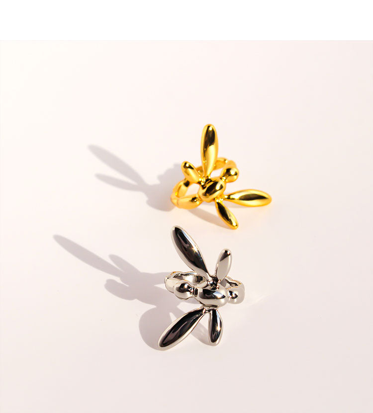 Classic Golden Brass Geometric Earrings For Women With Three-dimensional Design, Perfect For Casual Wear