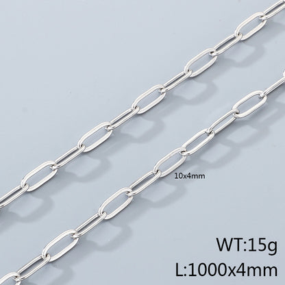 Geometric 304 Stainless Steel Chain With 18K Real Gold Plated PVD Coating 0.03µm Thickness Featuring Paperclip Chain, 1 Piece