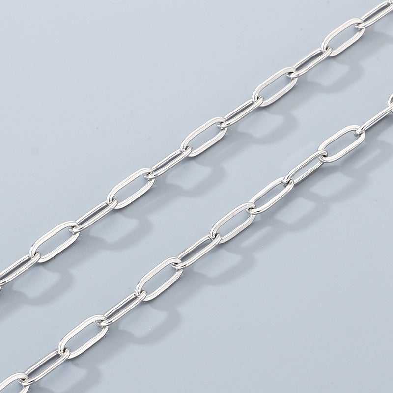 Geometric 304 Stainless Steel Chain With 18K Real Gold Plated PVD Coating 0.03µm Thickness Featuring Paperclip Chain, 1 Piece