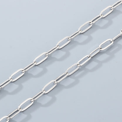 Geometric 304 Stainless Steel Chain With 18K Real Gold Plated PVD Coating 0.03µm Thickness Featuring Paperclip Chain, 1 Piece