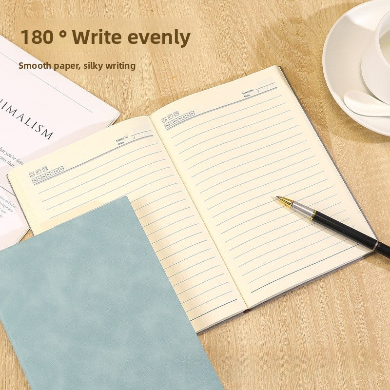 Solid Color Business Notebook With Artificial Leather Cover, Durable And Professional