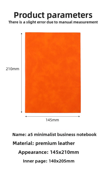 Solid Color Business Notebook With Artificial Leather Cover, Durable And Professional