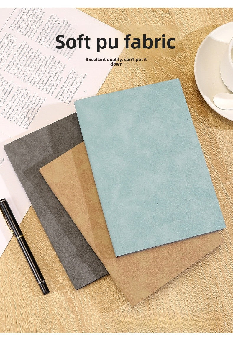 Solid Color Business Notebook With Artificial Leather Cover, Durable And Professional